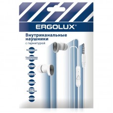 Наушники вакуумные с микрофоном ERGOLUX ELX-WHP02P-C01