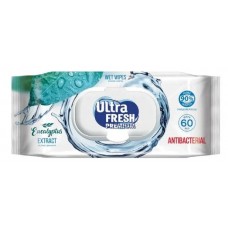 Влажная салфетка Ultra Fresh Premium Antibacterial 60шт с витаминами и экстрактами