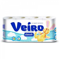Бумага туалетная Veiro Classic, БЕЛЫЙ, 2-сл.4*12, арт. 5С24