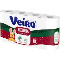 Бумага туалетная Veiro Luxoria, БЕЛЫЙ, 3-сл., 8*6, арт. 5С38ОМ