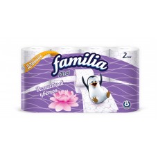 Туалетная бумага Familia Плюс Волшебный цветок 2сл 8 рулонов