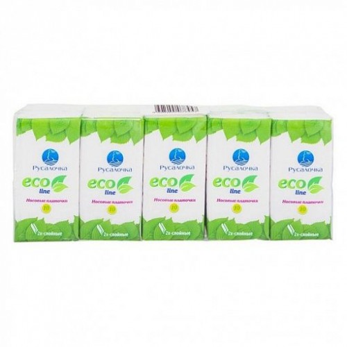 РУСАЛОЧКА Носовые платочки 10*10 штук ECO LINE