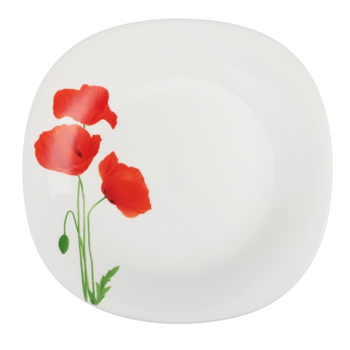 Тарелка десертная 21,5см опаловое стекло квадратная Маки MILLIMI Тарелка десертная 21,5см опаловое стекло квадратная Маки MILLIMI