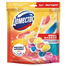 ДОМЕСТОС блок гигиенический для унитазов Power 5 Цитрус+Цветы 5*(2*50+3*50)гр