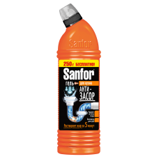 САНФОР средство для прочистки канализационных труб На Кухне 750мл+250мл БЕСПЛАТНО