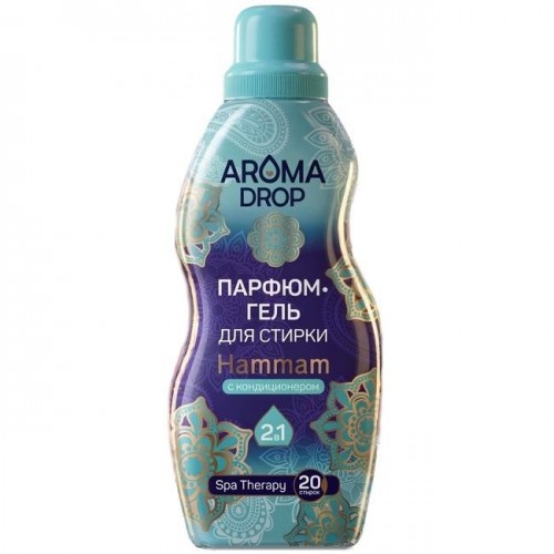 AROMA DROP Spa Terapy гель-парфюм для стирки 2в1 с кондиционером Hammam 1000мл