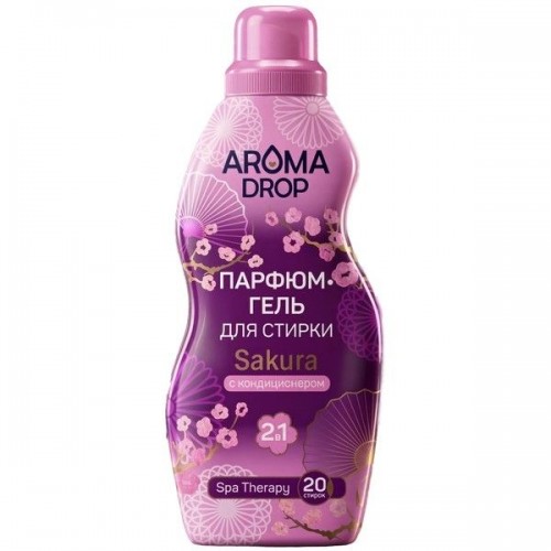 AROMA DROP Spa Terapy гель-парфюм для стирки 2в1 с кондиционером Sakura 1000мл