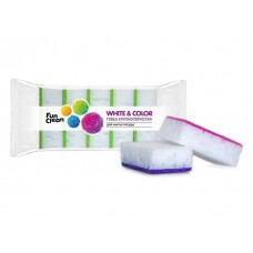 Губка Fun Clean Крупнопористая для посуды, серия WHITE I COLOR,5шт (Акцент)
