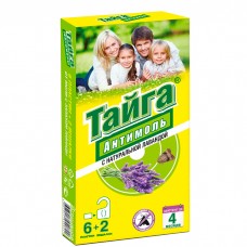 Антимоль Тайга (6 пластин+2 вешалки) с запахом лаванды КП