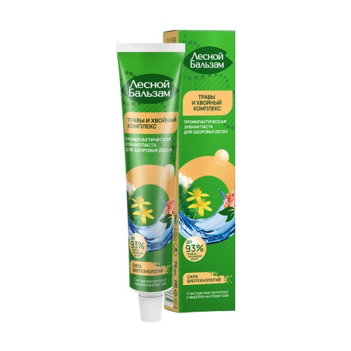 Лесной бальзам зубная паста 75мл с прополисом и зверобоем на отваре трав (Антивозрастной уход)