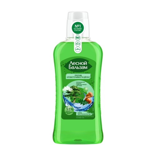 Лесной бальзам ополаскиватель для полости рта 400мл с экст.коры дуба пихты на отваре трав