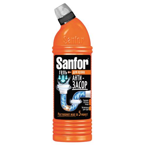 САНФОР средство для прочистки канализационных труб На Кухне 750мл