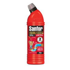 САНФОР средство для прочистки канализационных труб TURBO 2 минуты 750мл САНФОР средство для прочистки канализационных труб TURBO 2 минуты 750мл