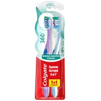 Колгейт зубная щетка 360 Суперчистота всей полости рта средняя 1+1 ВЫГОДНО