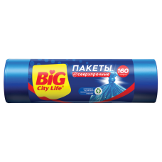 160л BIG CITY пакеты для мусора сверхпрочные LD 85*120см 10шт черный