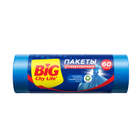 60л BIG CITY пакеты для мусора сверхпрочные LD 60*80см 10шт синий