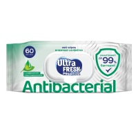 Влажная салфетка Ultra Fresh Premium Antibacterial 60шт с витаминами и экстрактами