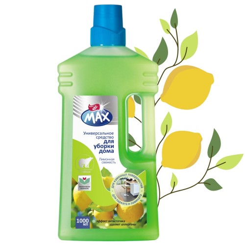 Dr Max Универсальное моющее и чистящее средство для уборки дома Лимонная свежесть 1000мл.