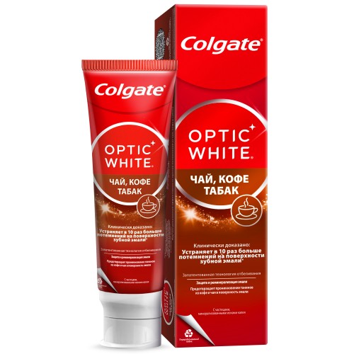 Колгейт зубная паста 75мл Optic White Чай,кофе,табак
