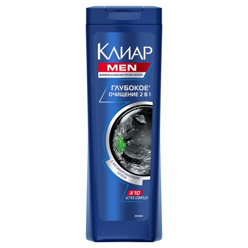 КЛИАР шампунь для волос мужской 400мл 2в1 Глубокое очищение