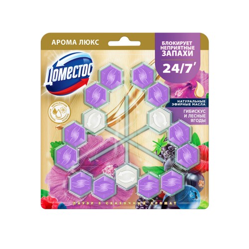 ДОМЕСТОС блок гигиенический для унитазов Трио Сказочный аромат 50г