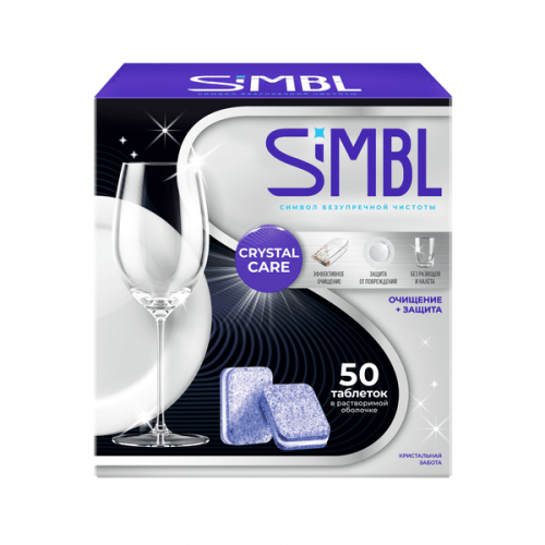 SIMBL Таблетки для мытья посуды в ПММ Кристал забота 50шт SIMBL Таблетки для мытья посуды в ПММ Кристал забота 50шт