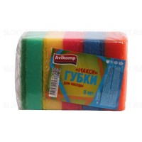 AV Губки для посуды Макси Eco Technologe, микс, 85*60*25, 5шт