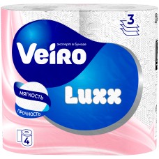 Туалетная бумага Veiro Luxoria, БЕЛЫЙ, 3-сл., 4*10 арт. 5С34