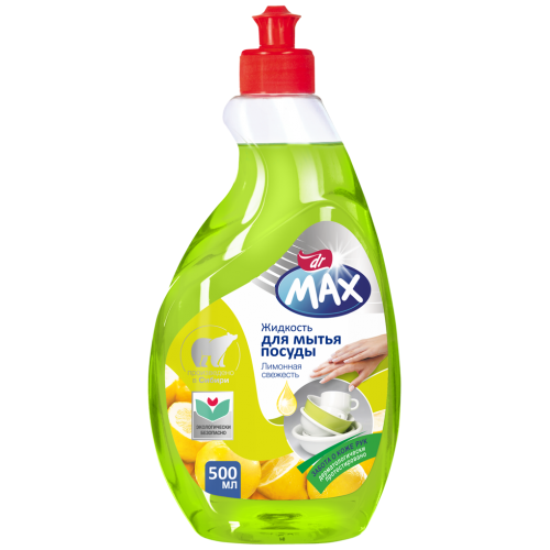 Dr Max Жидкость для мытья посуды Лимонная свежесть 500мл
