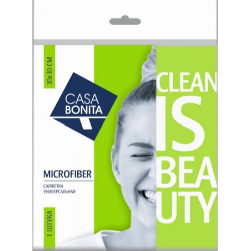 CASA BONITA Салфетка универсальная для деликатных поверхностей замша микрофибра 30*30см