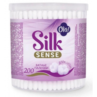 ОЛА ватные палочки в круглой банке 200шт SILK SENSE