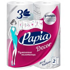 Papia DECOR бумажные полотенца 3сл 2рул*14 Papia DECOR бумажные полотенца 3сл 2рул*14