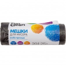 Мешки для мусора Fun Clean Особо прочные черные 20л*25шт ролик