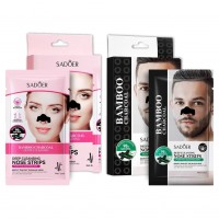 SADOER Полоски для глубокого очищения носа с бамбуковым углем 6 шт