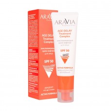 ARAVIA Professional омолаживающий крем-лифтинг для лица SPF AGE DELAY TREATMENT COMPLEX SPF50,50мл ARAVIA Professional омолаживающий крем-лифтинг для лица SPF AGE DELAY TREATMENT COMPLEX SPF50,50мл