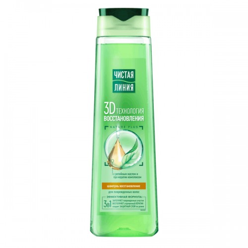 Чистая линия шампунь для волос 400мл Восстановление с репейным маслом