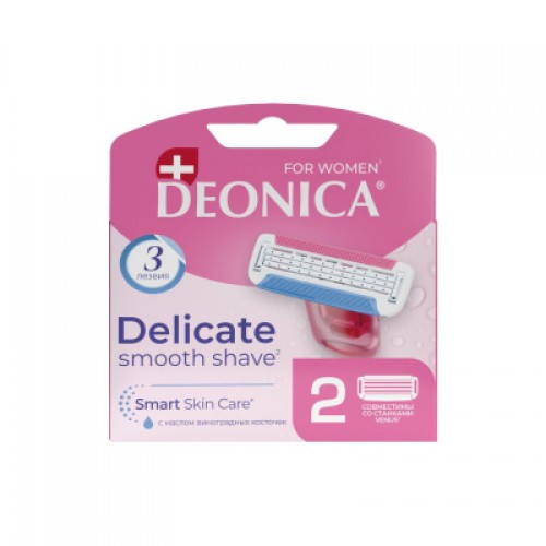 Deonica 3 лезвий FOR WOMEN Сменные кассеты для бритья, 2 шт