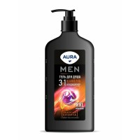 AURA Men Гель для душа 3в1 Энергия Спорта флакон/дозатор 750мл