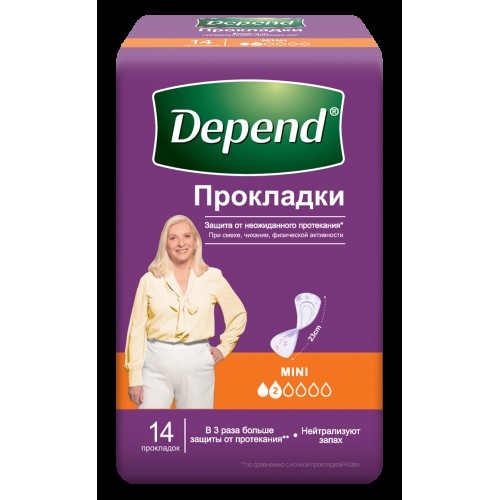Депенд прокладки при недержании женские Мини 14