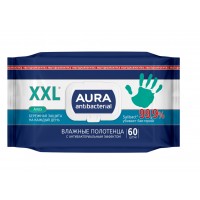 AURA ANTIBACTERIAL Влажные полотенца антибактериальные big-pack с крышкой 60шт КК/10 AURA ANTIBACTERIAL Влажные полотенца антибактериальные big-pack с крышкой 60шт КК/10