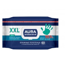 AURA ANTIBACTERIAL Влажные полотенца антибактериальные big-pack с крышкой 60шт КК/10 AURA ANTIBACTERIAL Влажные полотенца антибактериальные big-pack с крышкой 60шт КК/10