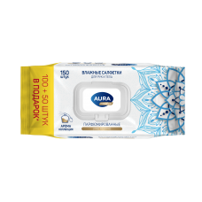 AURA PREMIUM Влажные салфетки парфюмированные арома коллекция big-pack с крышкой 150шт КК/12 AURA PREMIUM Влажные салфетки парфюмированные арома коллекция big-pack с крышкой 150шт КК/12