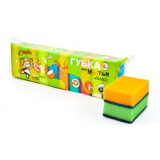 Губка Золушка Макси для посуды 10 шт (95**65*30мм) (Акцент)
