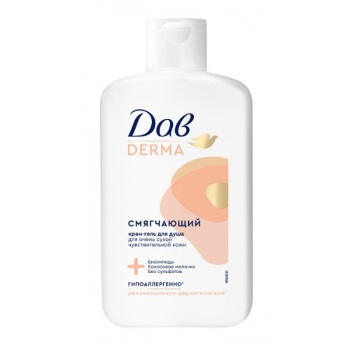 ДАВ DERMA крем-гель для душа 280мл Смягчающий гипоаллергенный для всей семьи ДАВ DERMA крем-гель для душа 280мл Смягчающий гипоаллергенный для всей семьи