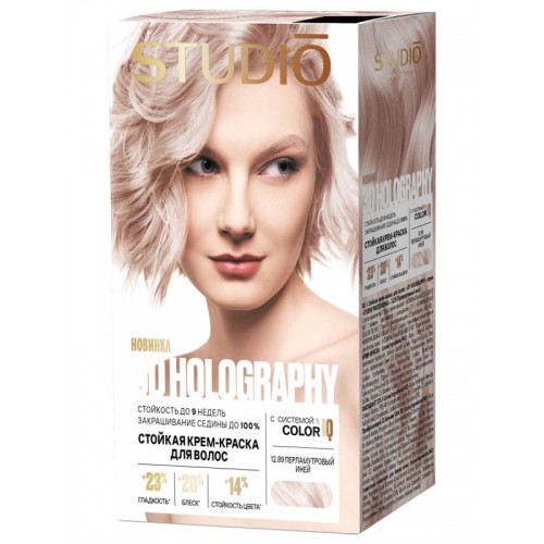 Студио Профешнл 3D стойкая краска для волос т.12.89 Перламутровый иней HOLOGRAPHY 2025