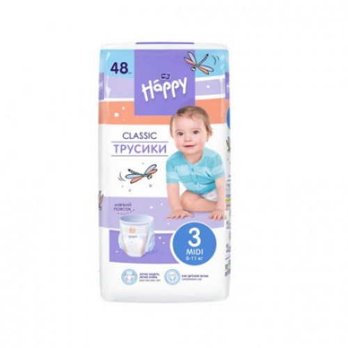 Белла трусики-подгузники (3) для детей размер MIDI 6-11 кг., 48 шт