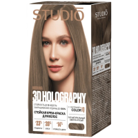 Студио Профешнл 3D стойкая краска для волос т.7.07 Натуральный светло-русый HOLOGRAPHY 2025