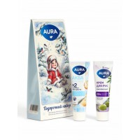 AURA Подарочный набор ЗИМА: Крем для рук Комплексный 30 мл + Крем для рук Увлажняющий 30 мл Картон К