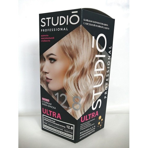 Студио Профешнл Стойкая краска для волос т.12.8 ультрасветлый серебристо-розовый блонд 50/50/15 мл