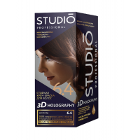 Студио Профешнл 3D стойкая краска для волос т.6.4 Шоколад HOLOGRAPHY 2025